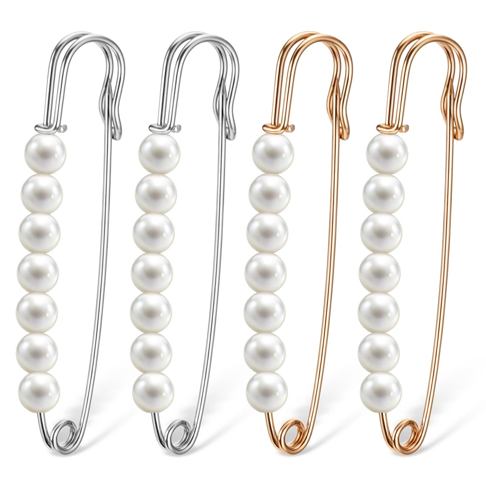 FOUORTUNATE-BEE Broschen Set 4-teiliges Perlenbroschen-Set für Pullover, Sc günstig online kaufen