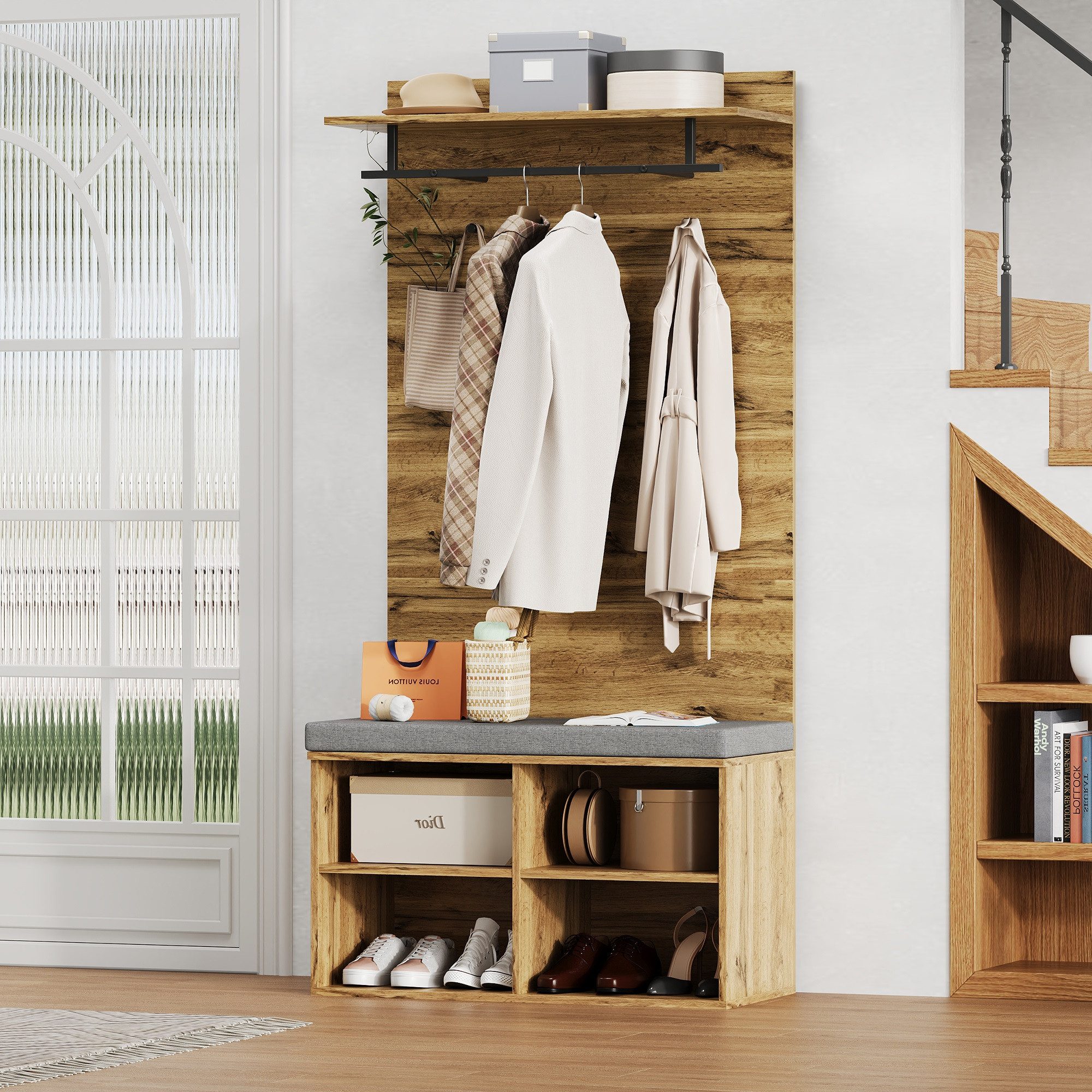 OKWISH Garderoben-Set in Holzoptik, (Schuhbank, Schuhschrank, günstig online kaufen