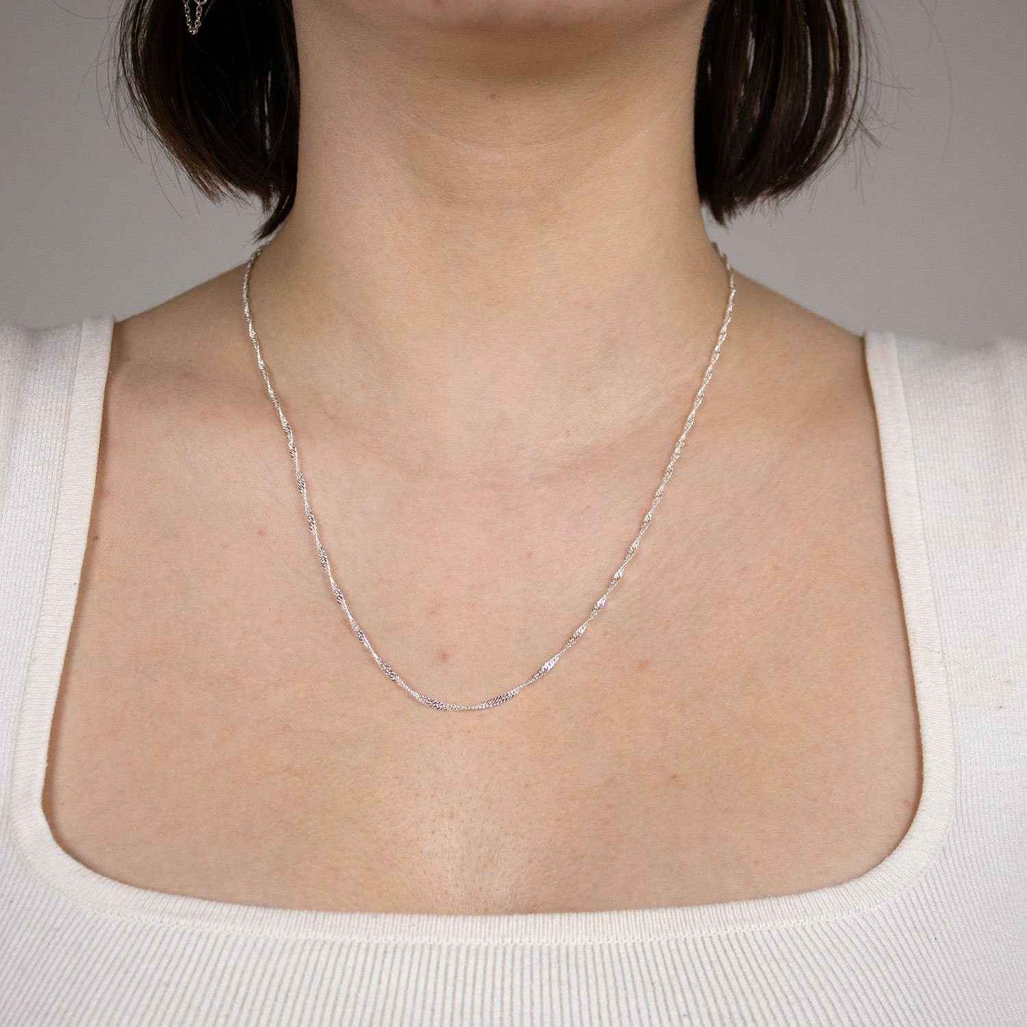 HOPLO Silberkette Silberkette Singapurkette Länge 40cm - Breite 1,8mm - 925 günstig online kaufen