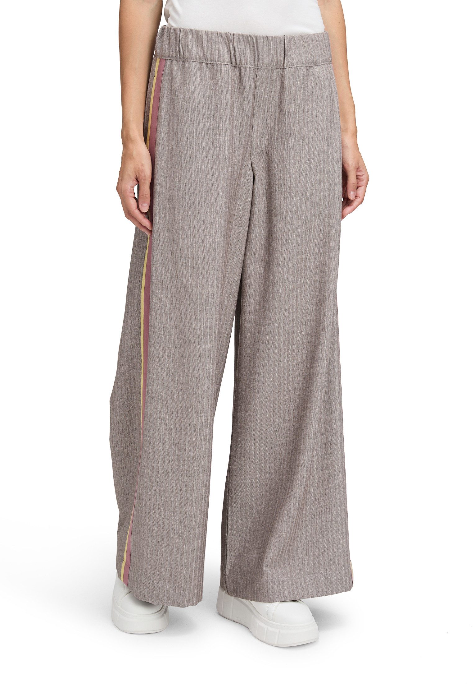 Cartoon Stoffhose Damen Casual-Hose mit Galonstreifen günstig online kaufen