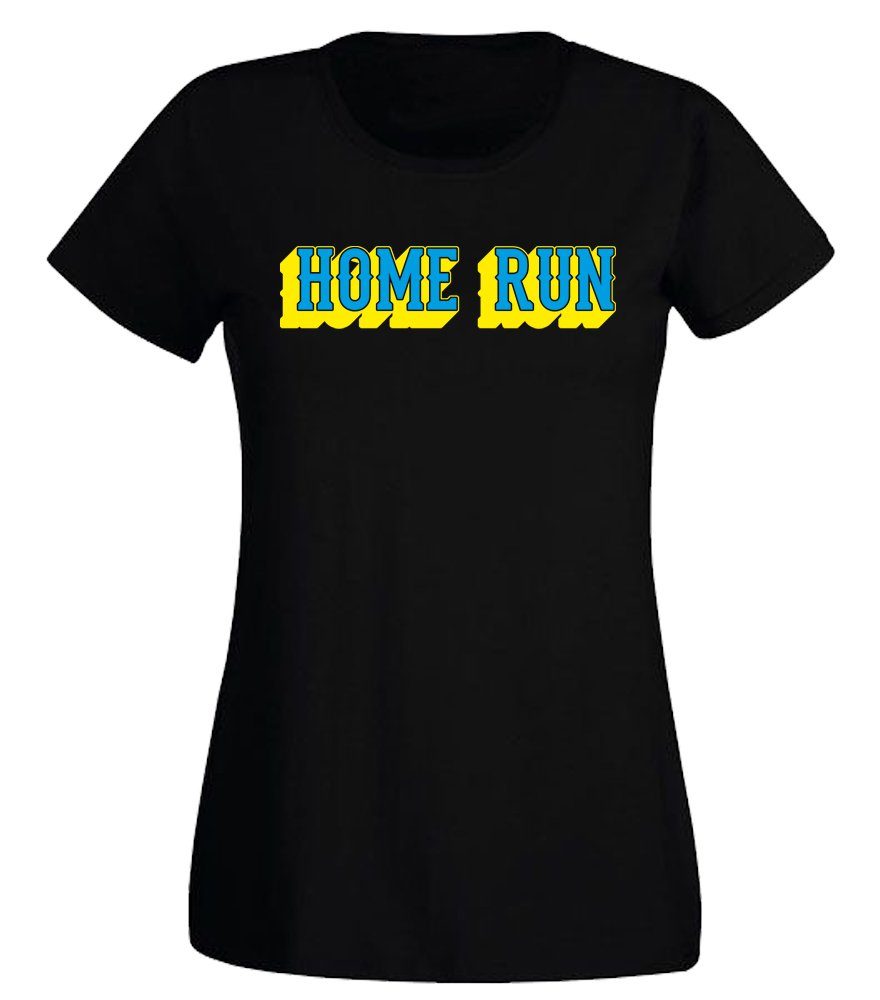G-graphics T-Shirt Damen T-Shirt - Home Run mit trendigem Frontprint, Slim-fit, Aufdruck auf der Vorderseite, Spruch/Sprüche/Print/Motiv, für jung & alt
