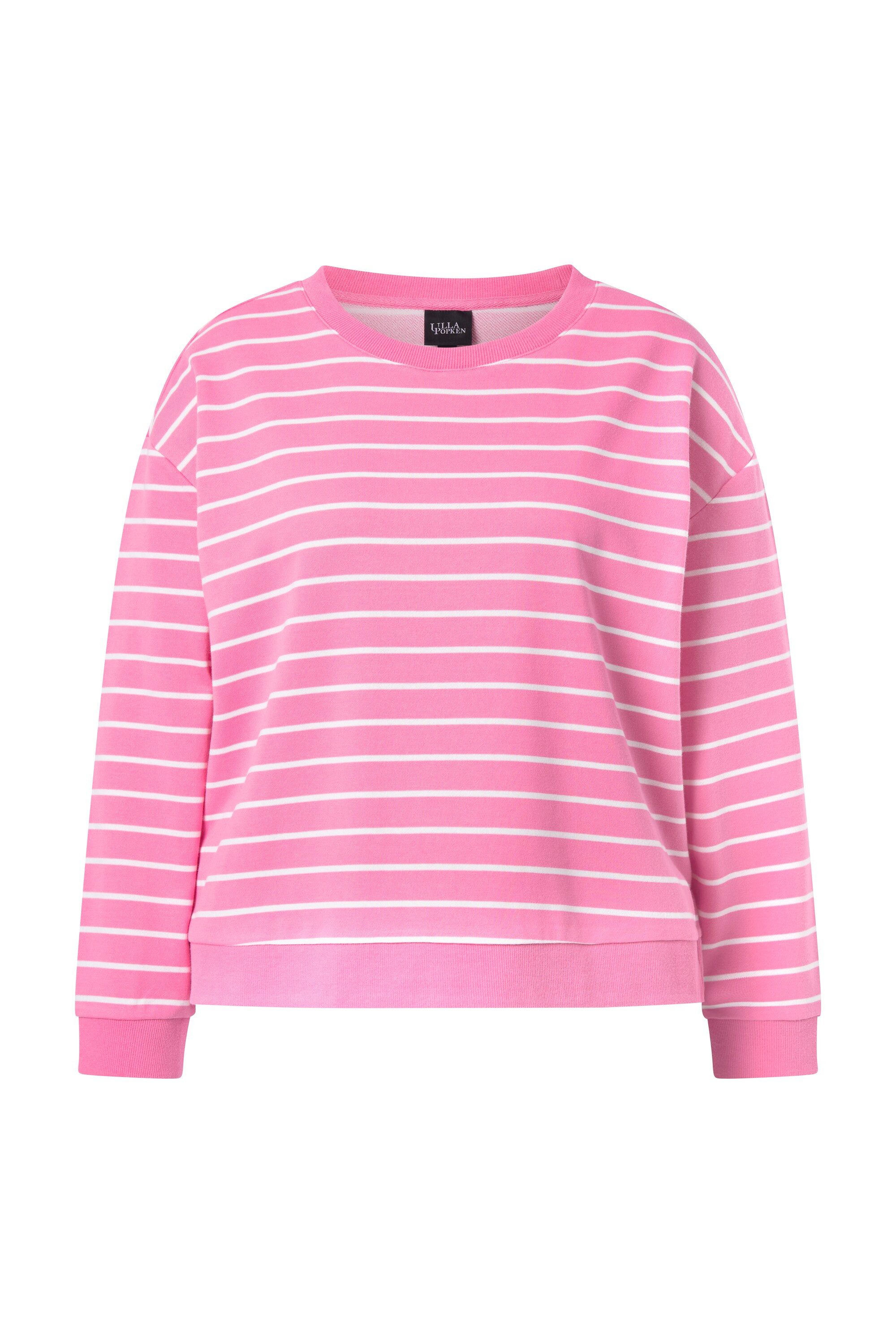 Sweatshirt Sweatshirt Ringel Rundhals Langarm hinten länger