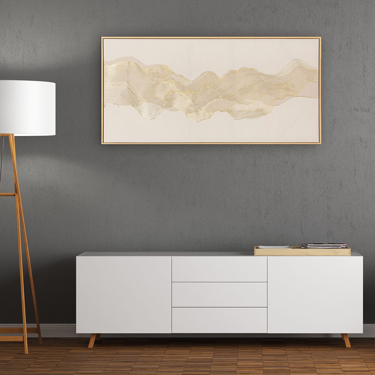 ArtUniverse Gemälde Golden Dune 60 x 120 cm, Abstrakt
