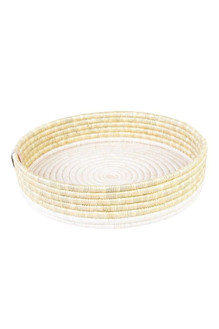 WomenCraft Dekotablett geflochten - 35cm - Natur, Handgefertigt · Sternengras / Gunia Reissack (recycelt) · Unikat