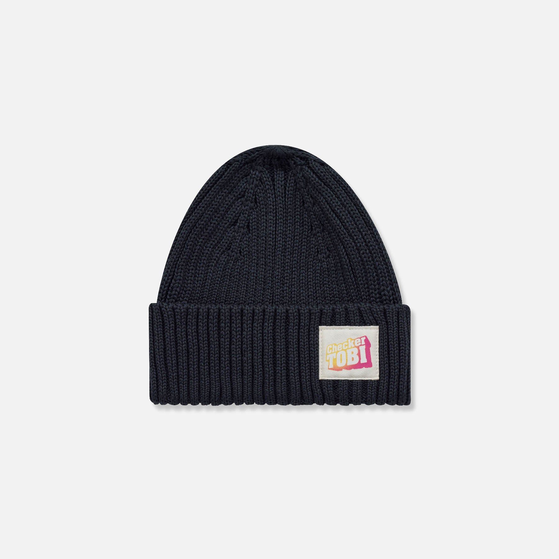 PlayPlayPauly Strickmütze CHECKER TOBI Logo Unisex Kinder Mütze Unisex aus Bio-Baumwolle All-season Mütze, Umschlag, weich