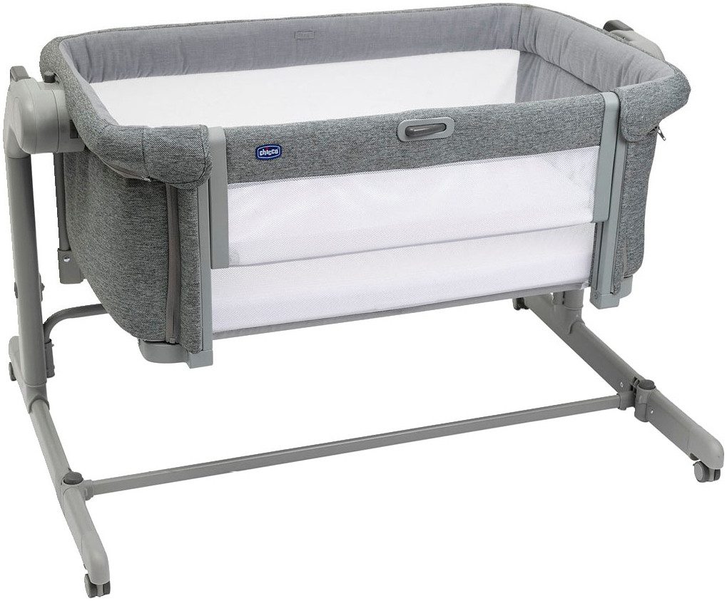 Chicco Beistellbett Next2Me Magic Evo Dark Grey, mit Schaukelmodus, inklusive Transporttasche