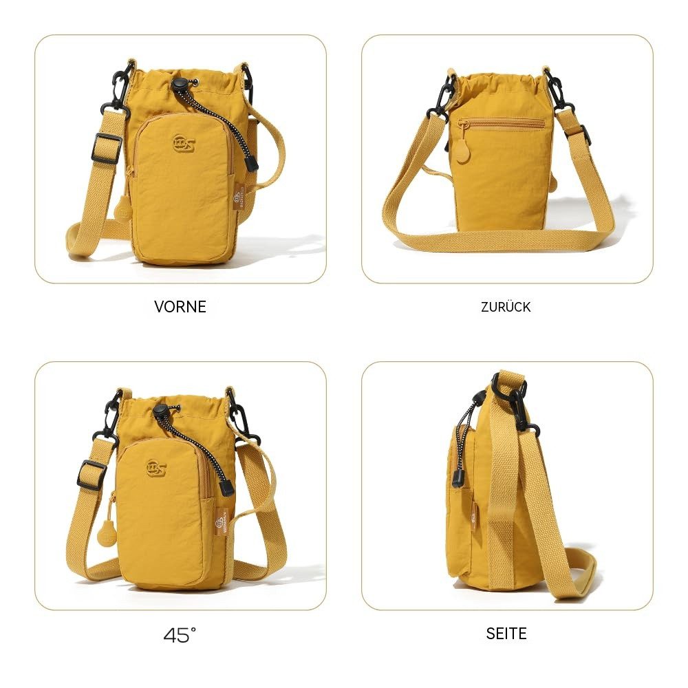 Blusmart Umhängetasche Lässige, minimalistische, leichte Schultertasche für Damen (Wasserdichtes Oxford-Gewebe, Umhängetasche mit Kordelzug), Für Wanderungen