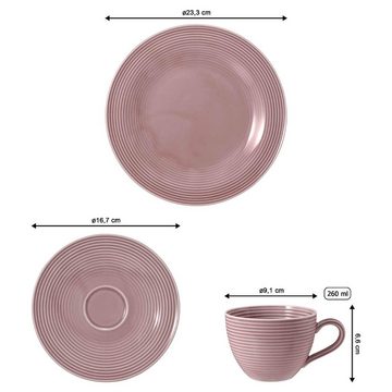 Seltmann Weiden Kombiservice Beat Color Glaze Kaffeeservice 18er Set (18-tlg), Porzellan