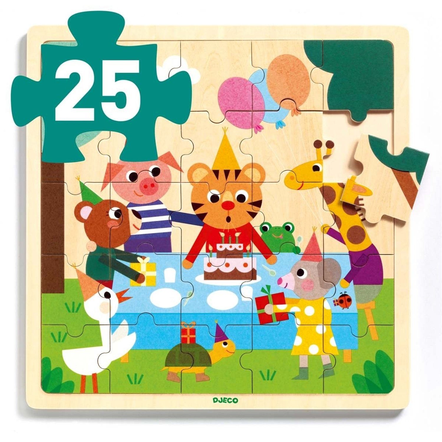 DJECO Spiel, DJ01815 Holz Puzzle: Puzzlo Happy