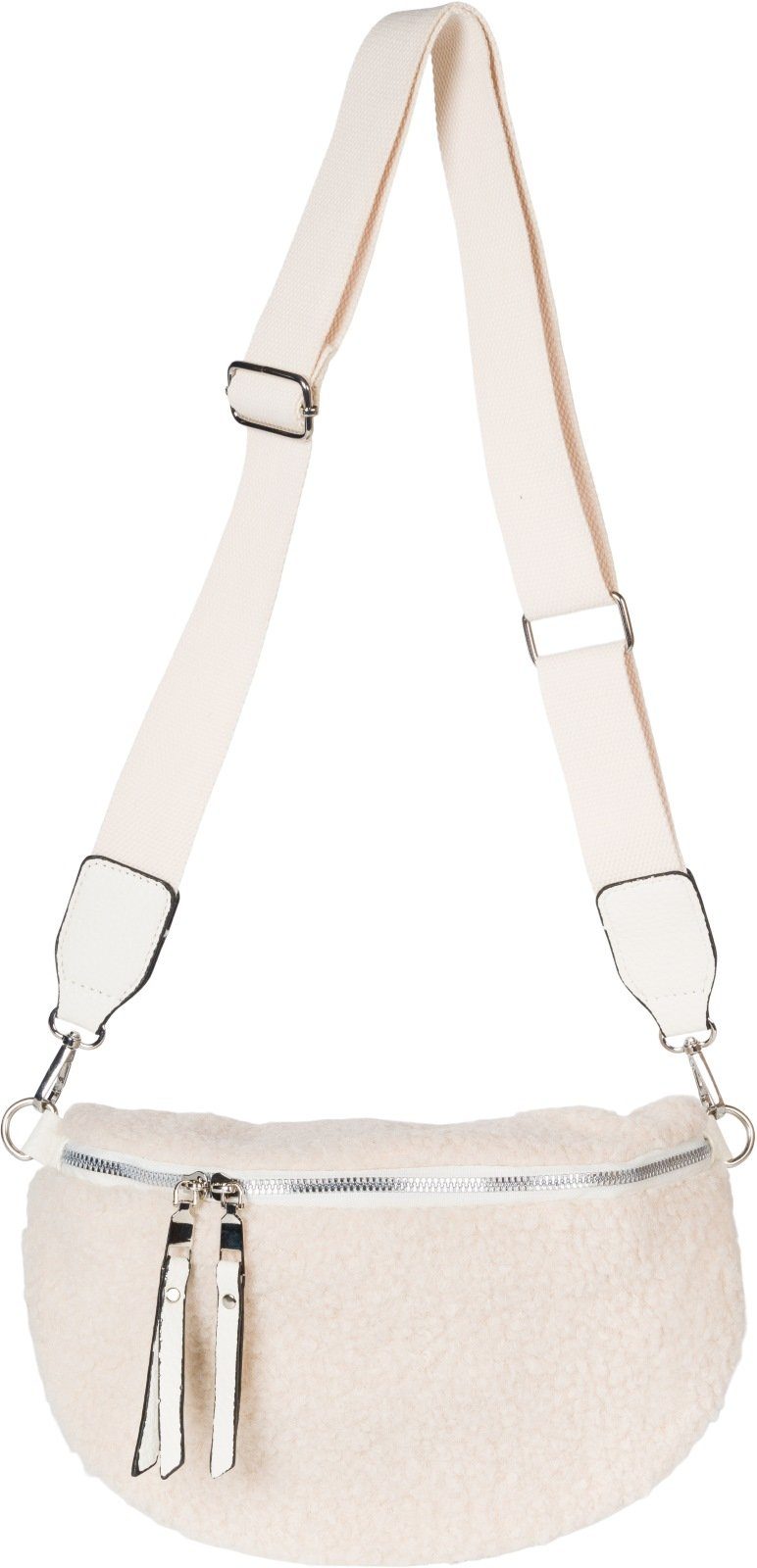 styleBREAKER Umhängetasche Teddyfell Halbmond Crossbody Bag günstig online kaufen