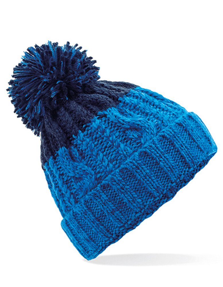 Goodman Design Bommelmütze Winter Mütze Pudelmütze Beanie Strickmütze Hochwertiges Thermalband aus Shearling für zusätzliche Wärme Azure Blue/Oxford Navy