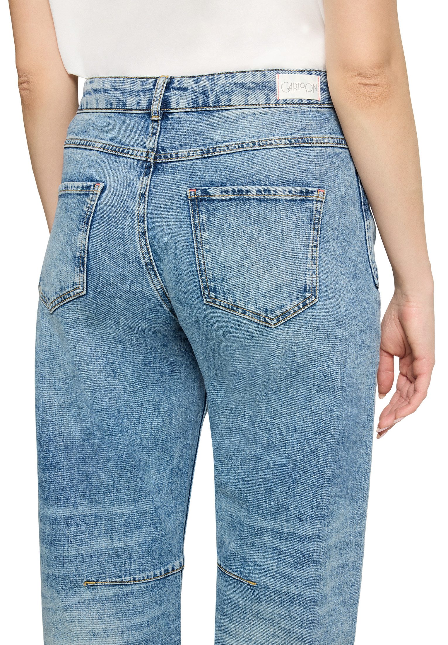 Cartoon Ankle-Jeans Damen mit Bindegürtel