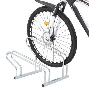 vidaXL Fahrradständer Fahrradständer für 2 Fahrräder Freistehend Verzinkter Stahl