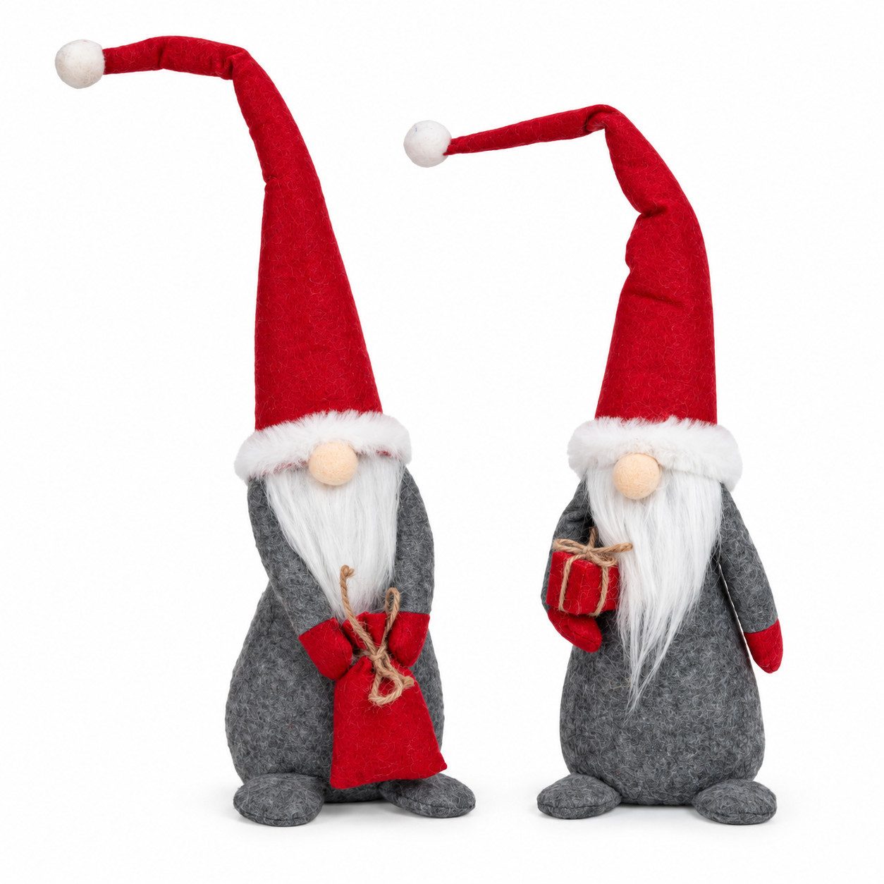 XiRRiX Wichtel Nikolaus Wichtelpaar Alvin & Arne Weihnachtswichtel (mit langer Nikolausmütze, aus Filz), 2er Set Wichtelfiguren Weihnachts Deko
