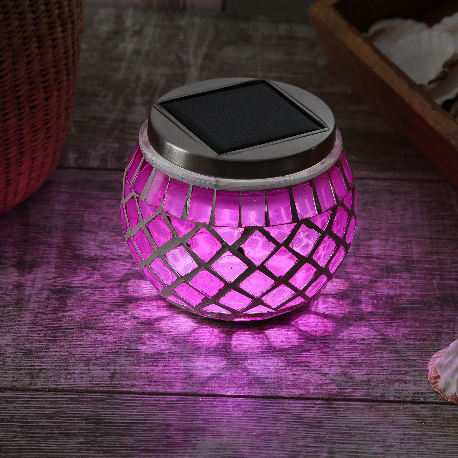MARELIDA LED Solarleuchte Solar Windlicht Mosaik günstig online kaufen