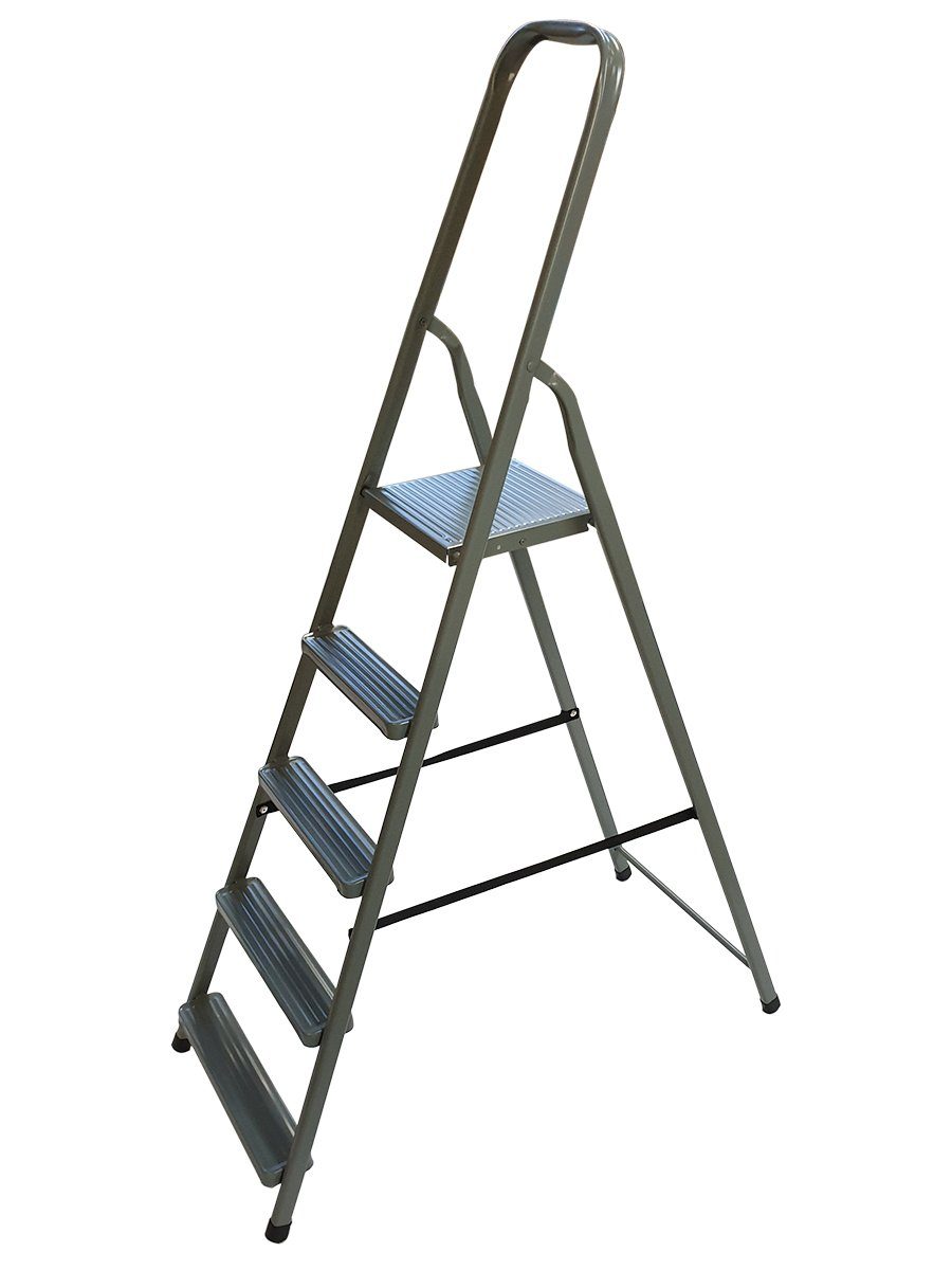 VaGo-Tools Stehleiter Haushaltsleiter Stehleiter Stahl Leiter 5 Stufen
