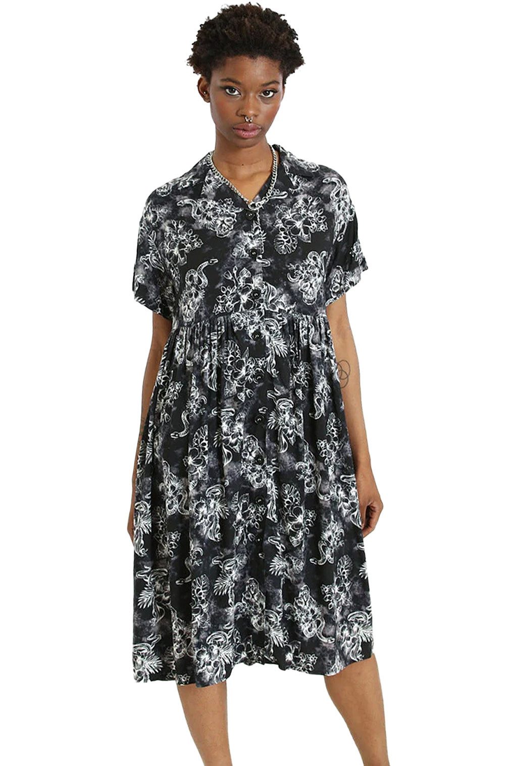 Hell Bunny A-Linien-Kleid Kasumi Gothic Tattoo günstig online kaufen