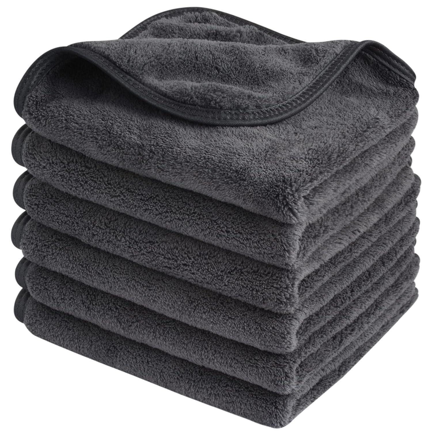 SINLAND Gesichtsreinigungstücher Gesichtsreinigungstücher Mikrofaser 30x30cm Grau 6 stück 1er Pack
