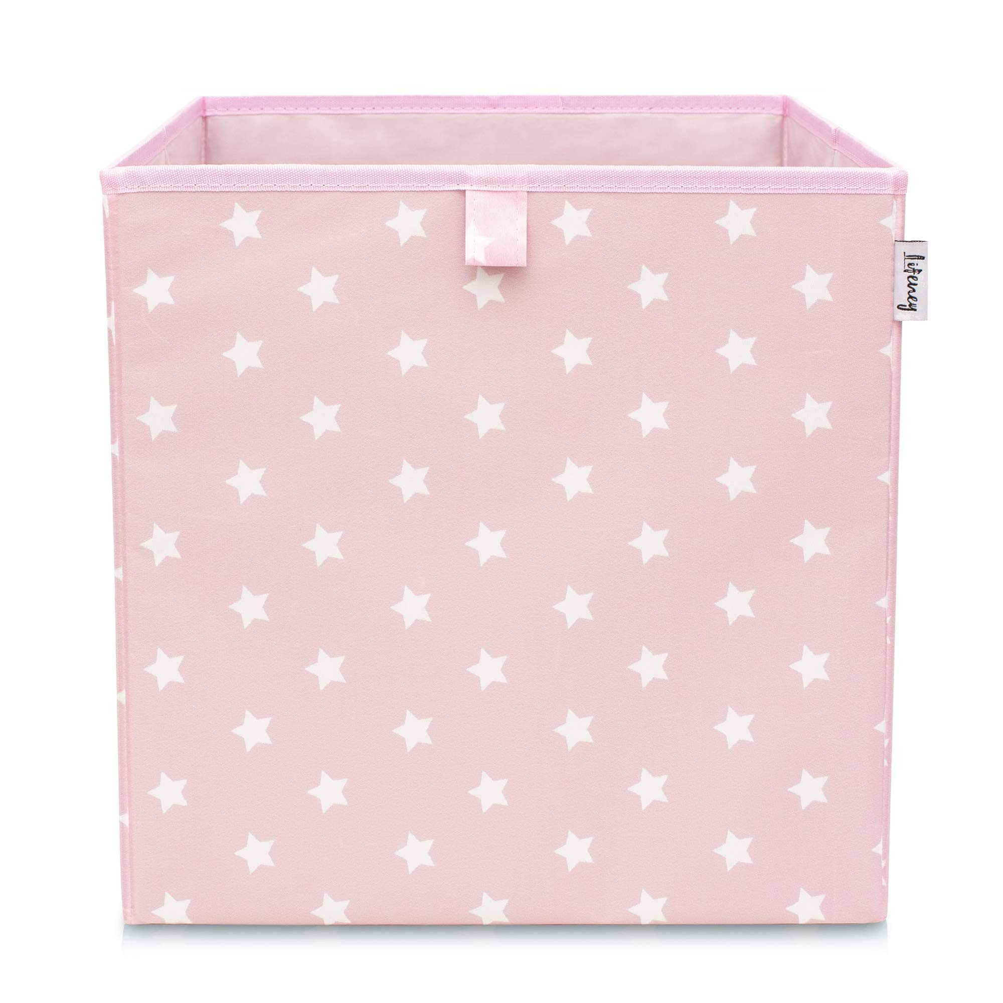 Lifeney Aufbewahrungsbox Aufbewahrungsbox mit Sternenmotiv in Rosa, 33x33x33 cm, Passend für Würfelregale, ideal für Kinderzimmer