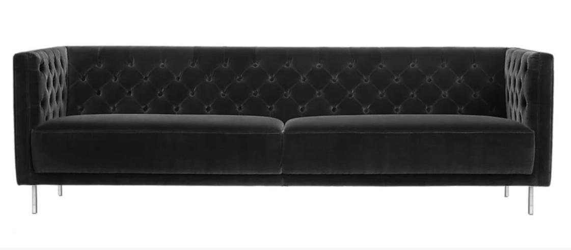 JVmoebel Chesterfield-Sofa Violetter Chesterfield Dreisitzer 3-Sitzer Sofa Luxus Couch Modern Neu, Made in Europe Schwarz