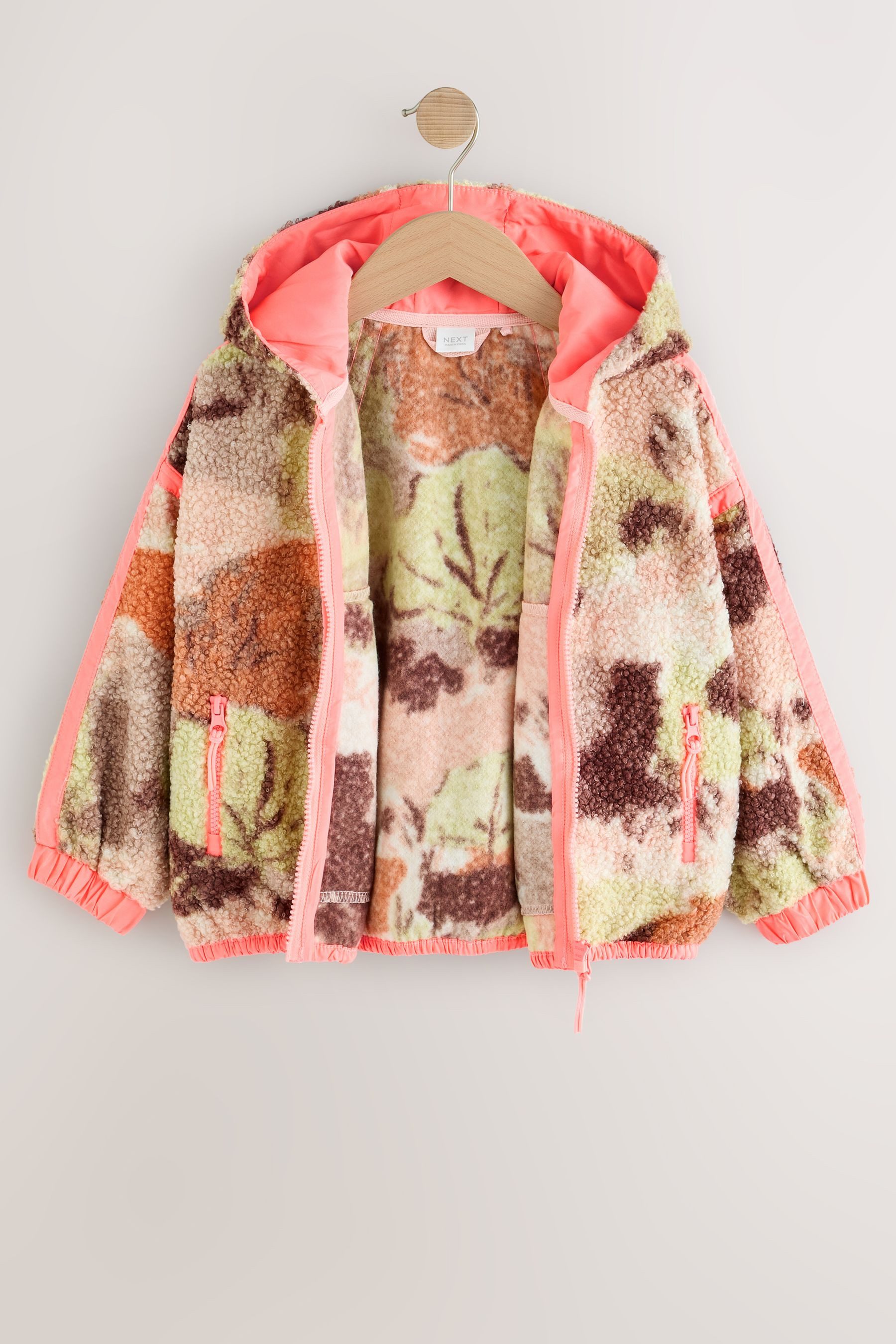 Next Kapuzenfleecejacke Borg-Jacke mit Kapuze und Reißverschluss (1-St) – Bild 3 von 5