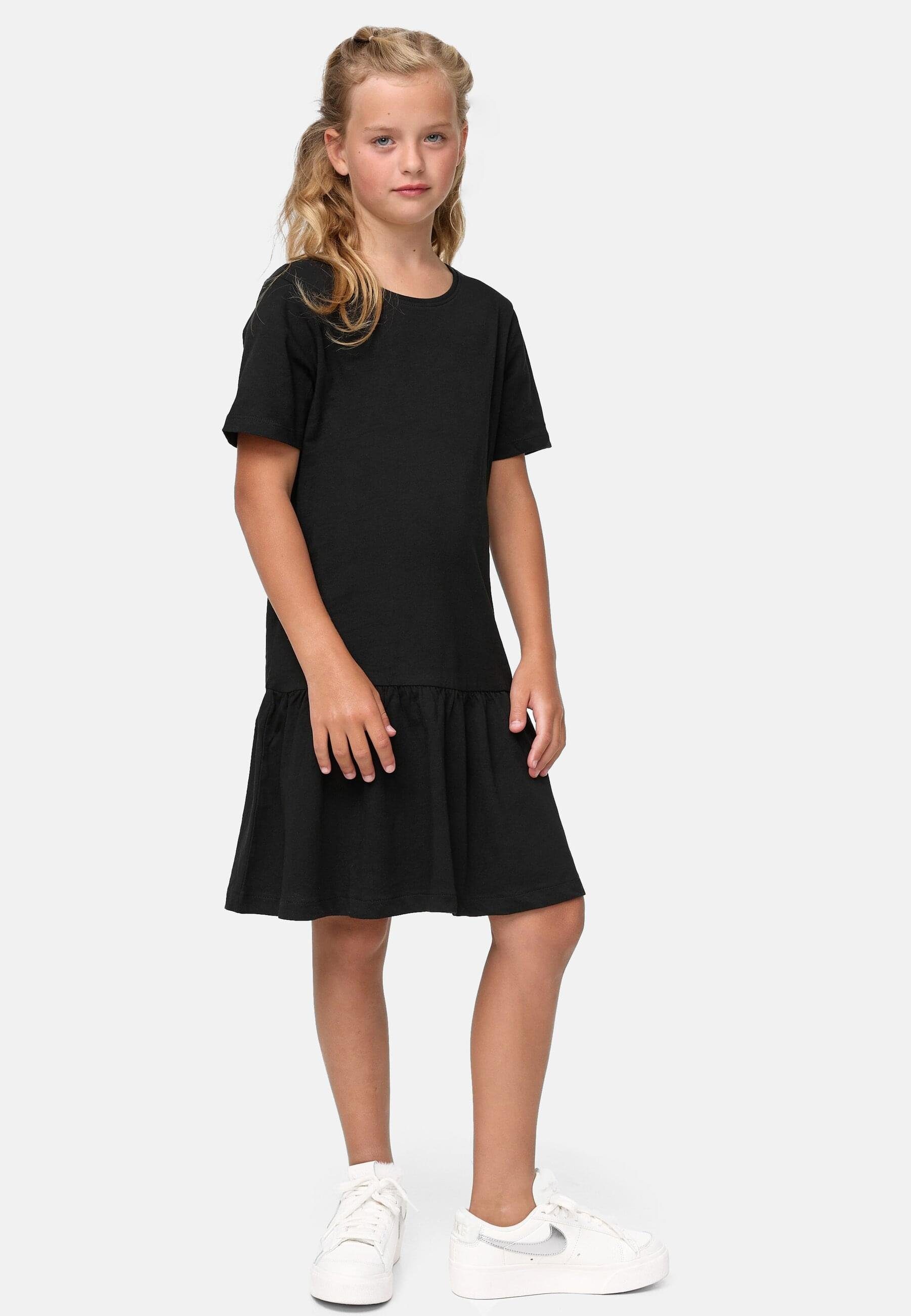 URBAN CLASSICS Girls (1-tlg) Damen Tee black Valance Jerseykleid Dress