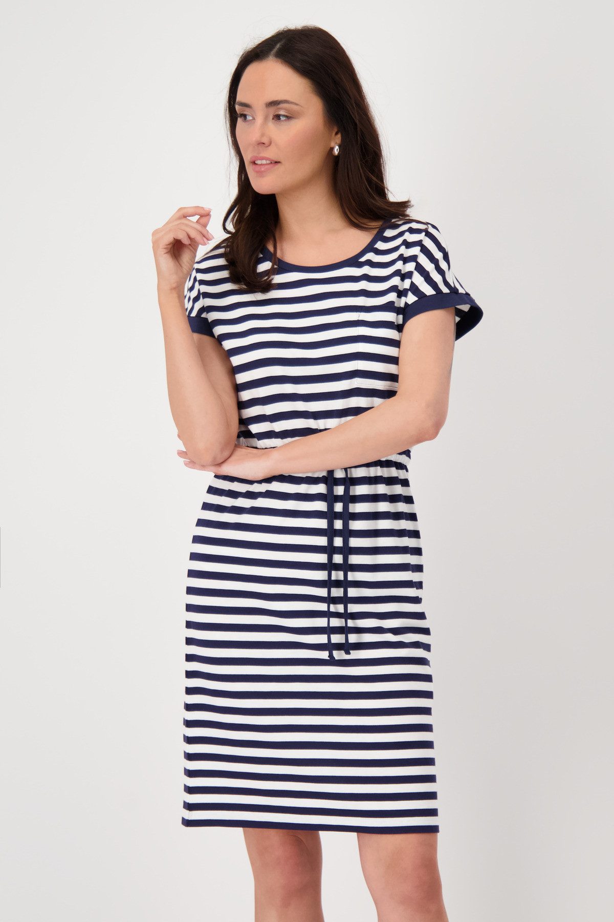 Monari Midikleid Kleid Ringel Mit Rundhalsausschnitt günstig online kaufen