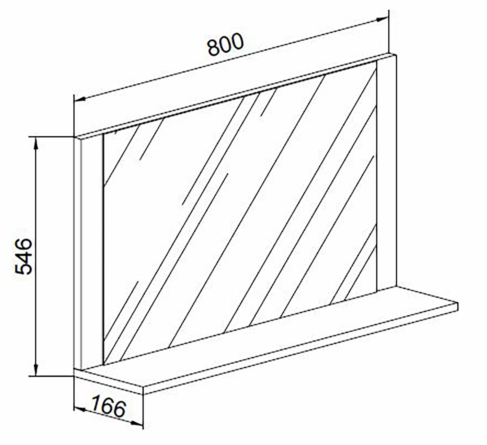 VCM Spiegel Badspiegel Wandspiegel Bad Spiegel Lendas 55x80 cm