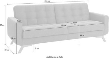 exxpo - sofa fashion 3-Sitzer Fiord, mit Bettfunktion und Bettkasten