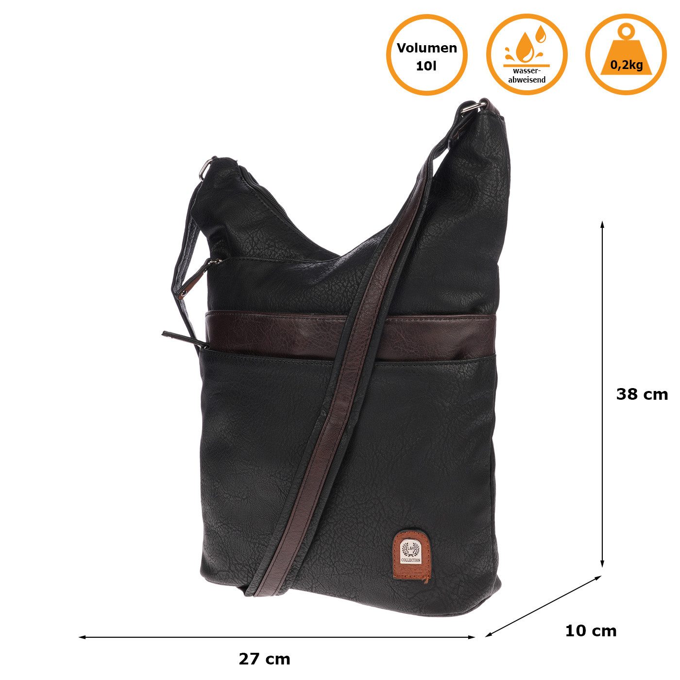 Christian Wippermann Umhängetasche Große Umhängetasche Damen Tasche Schultertasche (einzeln), Crossover Leder Optik