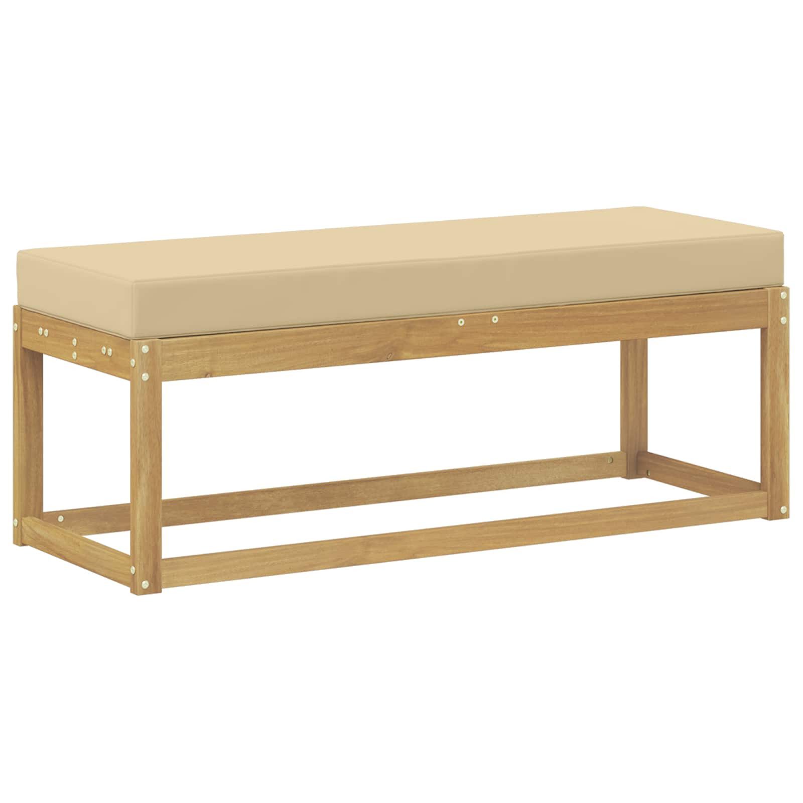 vidaXL Sofaelement Outdoor Hocker Bank Weiß 115 x 43 x 45 cm Massivholz (1 St)