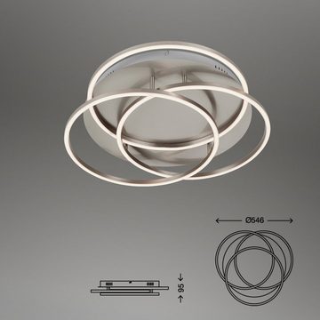 Briloner Leuchten LED Deckenleuchte 3248-012, LED fest verbaut, Warmweiß, Memory, in Stufen dimmbar, Warmweiß 3000K, matt-nickel