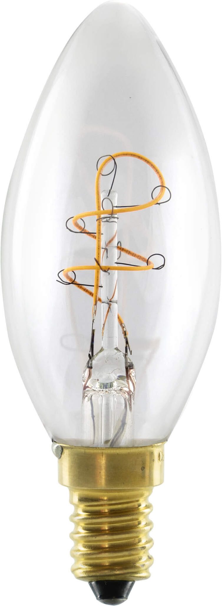 SEGULA LED-Filament LED Kerze klar E14, E14, 1 St., Warmweiß