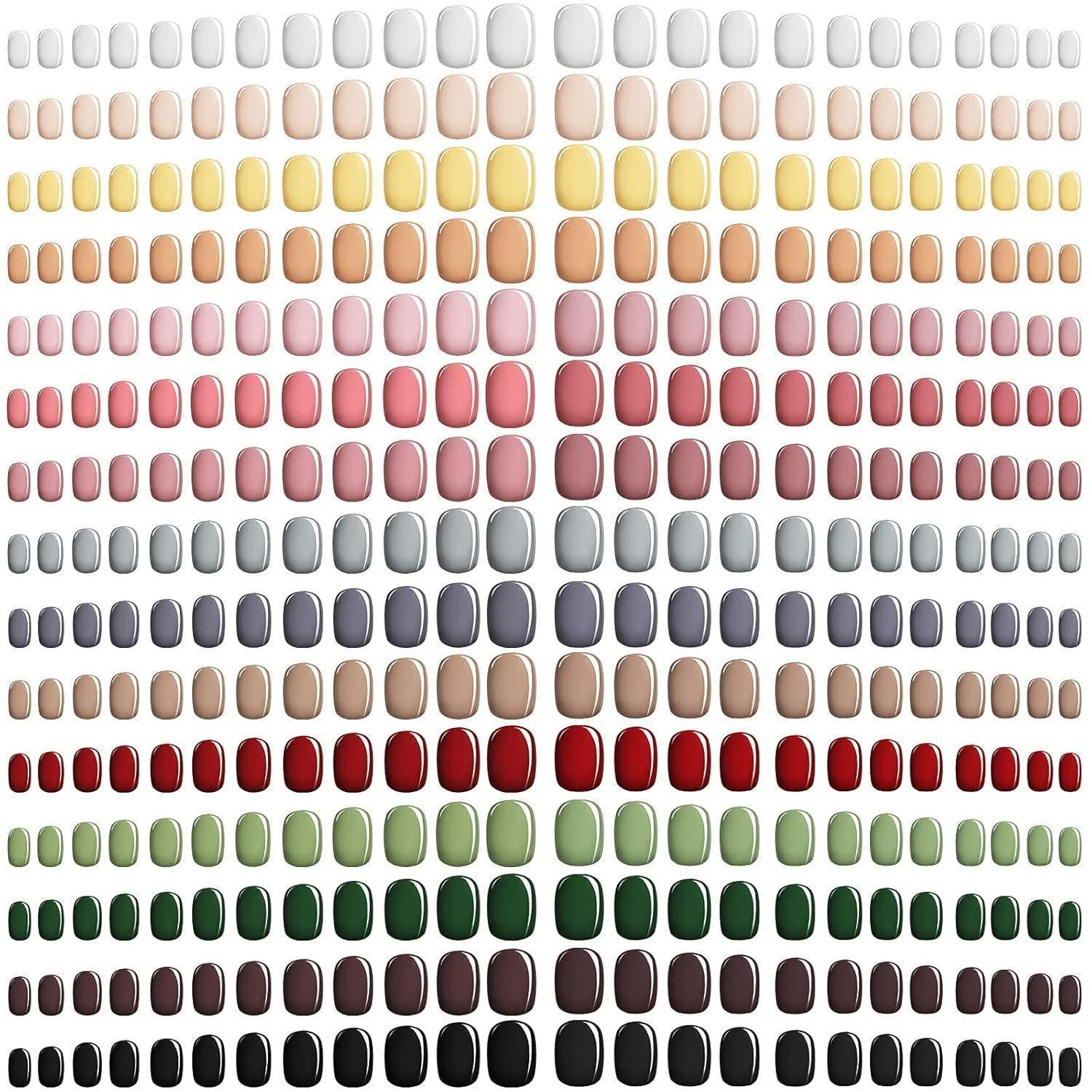 LuxusKollektion Kunstfingernägel Nägel Kurz Quadrat Künstlich Aufkleben Set Glänzend Klassische Farbe