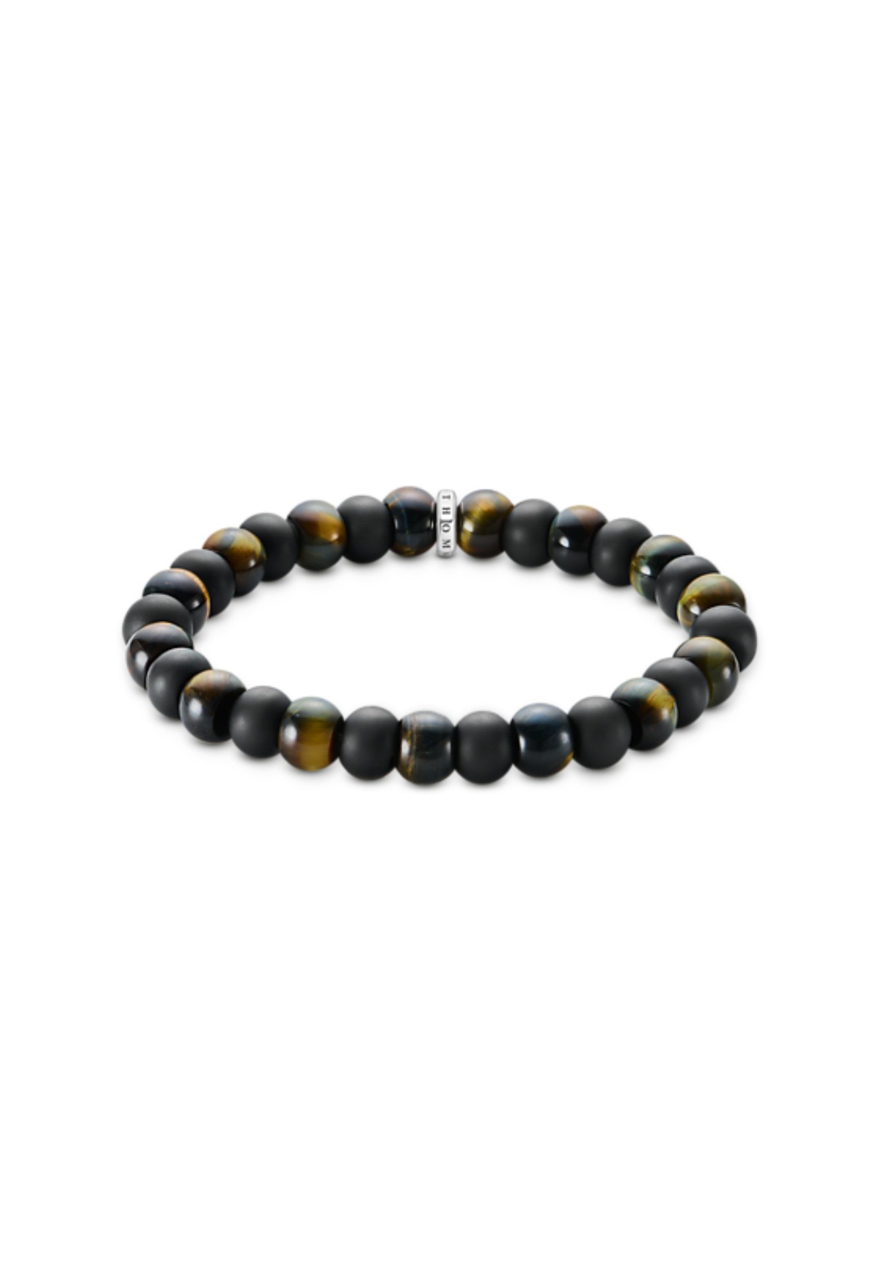THOMAS SABO Armband Armband mit Obsidian- und Tigerauge-Perlen (9 mm) (Set)