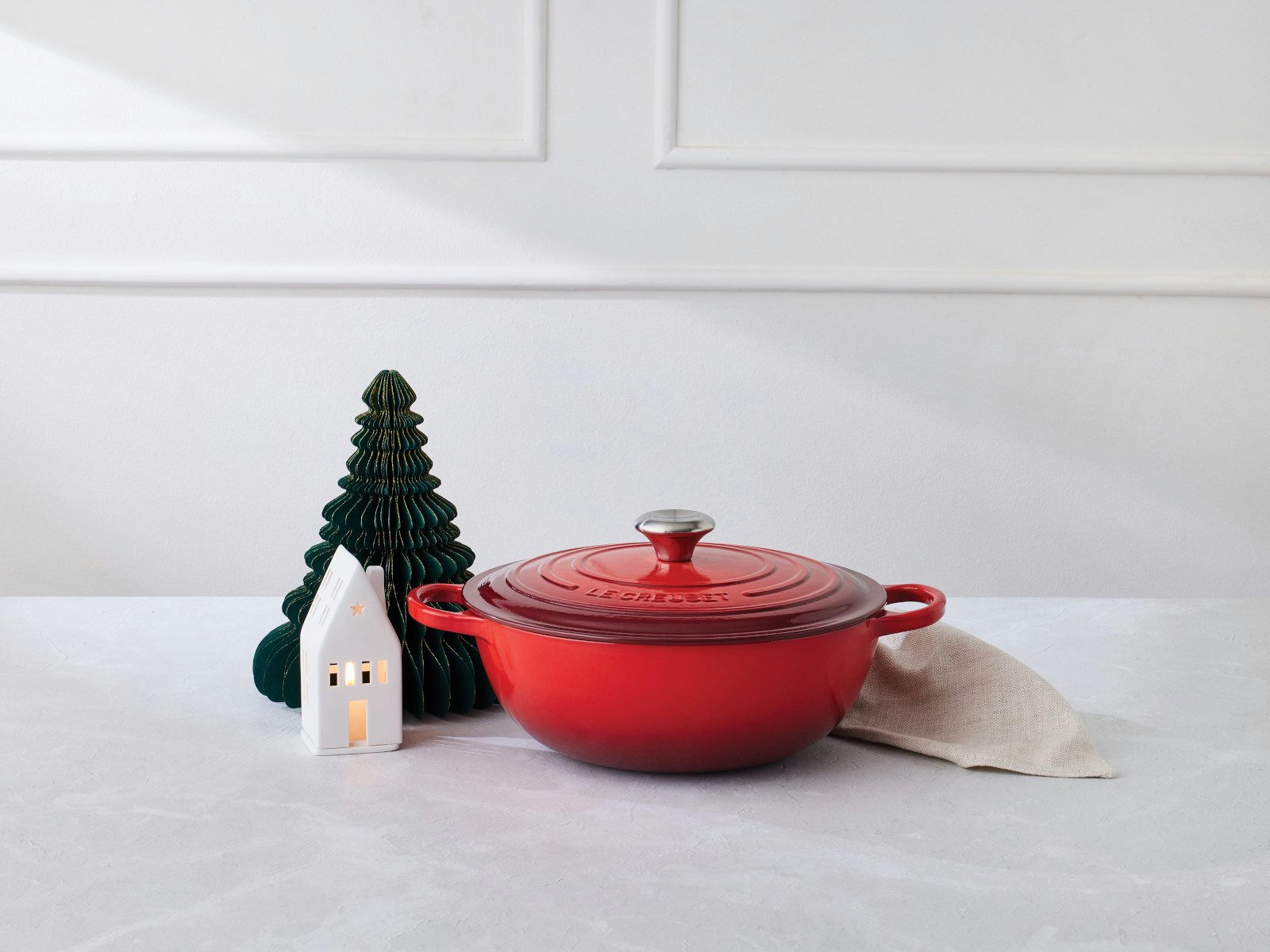 LE CREUSET Bräter Bräter La Marmite Signature rund nuit 28cm, Emailliertes Gusseisen