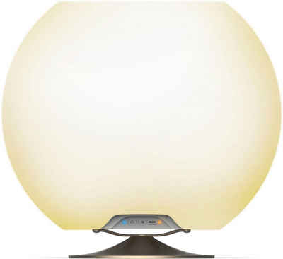kooduu LED Tischleuchte »Sphere Brushed Silver«, Sekt-/Getränkekühler, Bluetooth Lautsprecher, koppelbar, TWS-Stereo