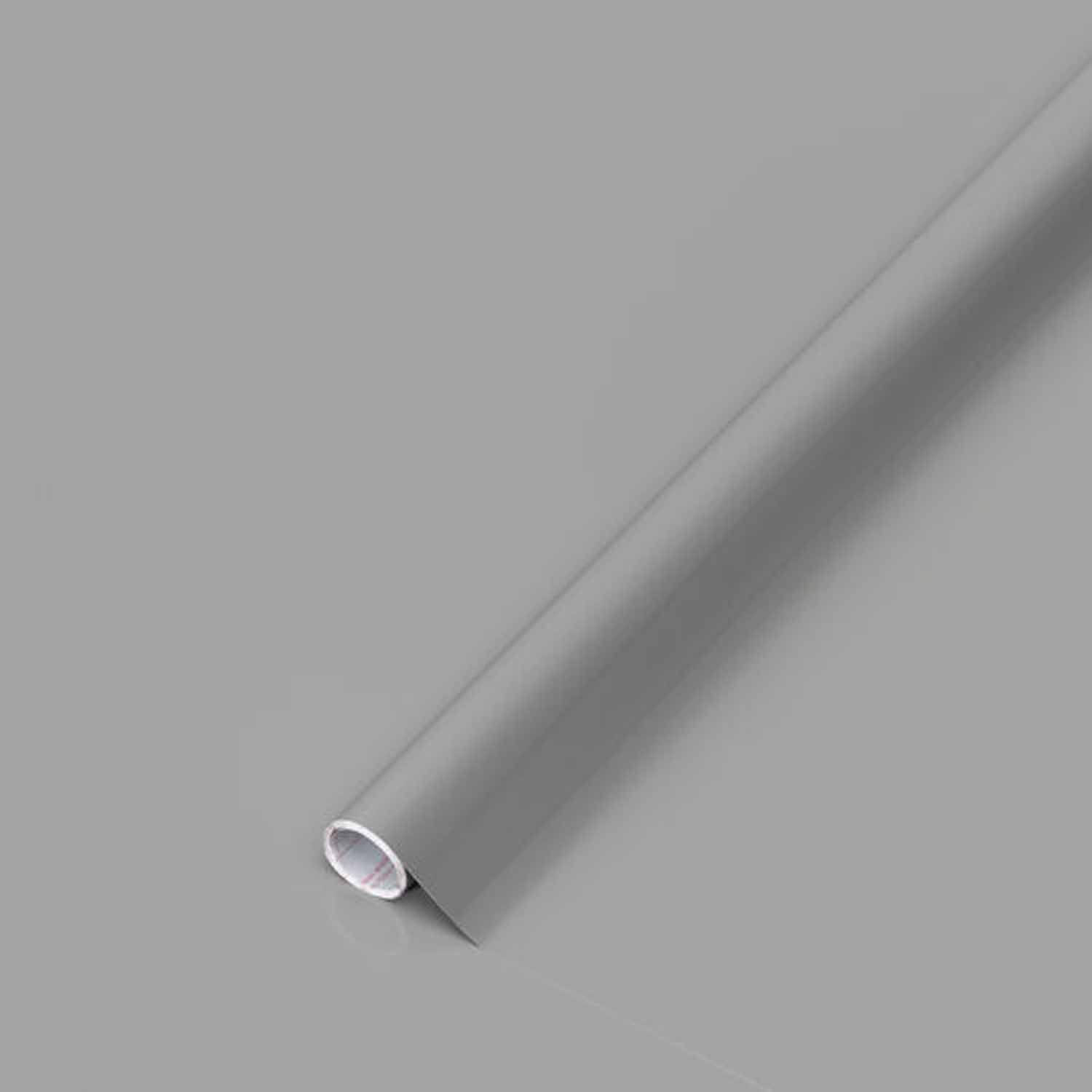 d-c-fix Möbelfolie Uni Lack grau - selbstklebende Dekofolie Klebefolie für Möbel Küche, (15m x 45cm), Designfolie - pflegeleicht, zuschneidbar und rückstandslos entfernbar