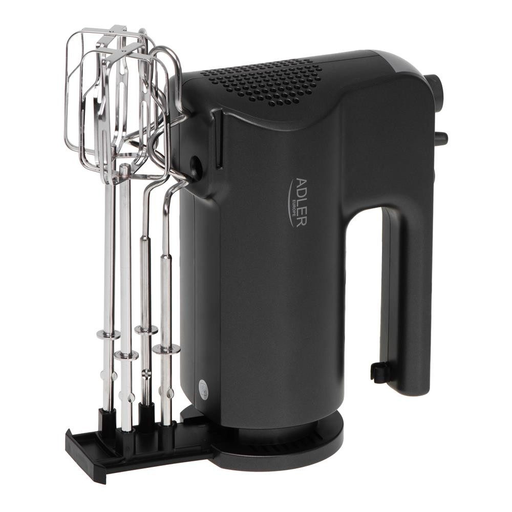 Adler Handmixer AD 4230, 5 Geschwindigkeiten, Turbo Funktion, Mixer, Knethaken, schwarz