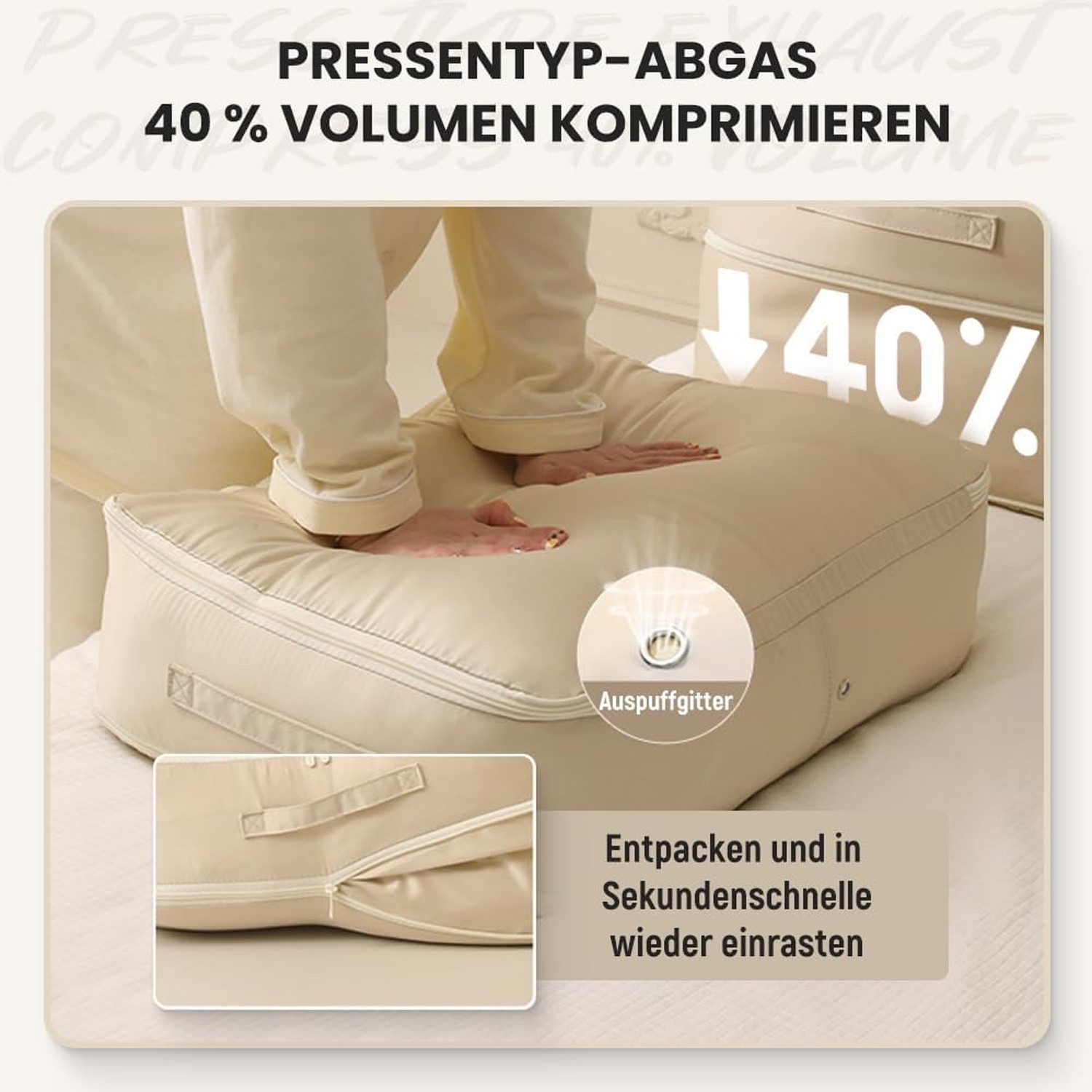 TUWENA Unterbettkommode Selbst komprimierender Organizer, Beutel, Bewegliche Organizer Taschen, Für Bettdecken Kleidung Decken Platzsparender