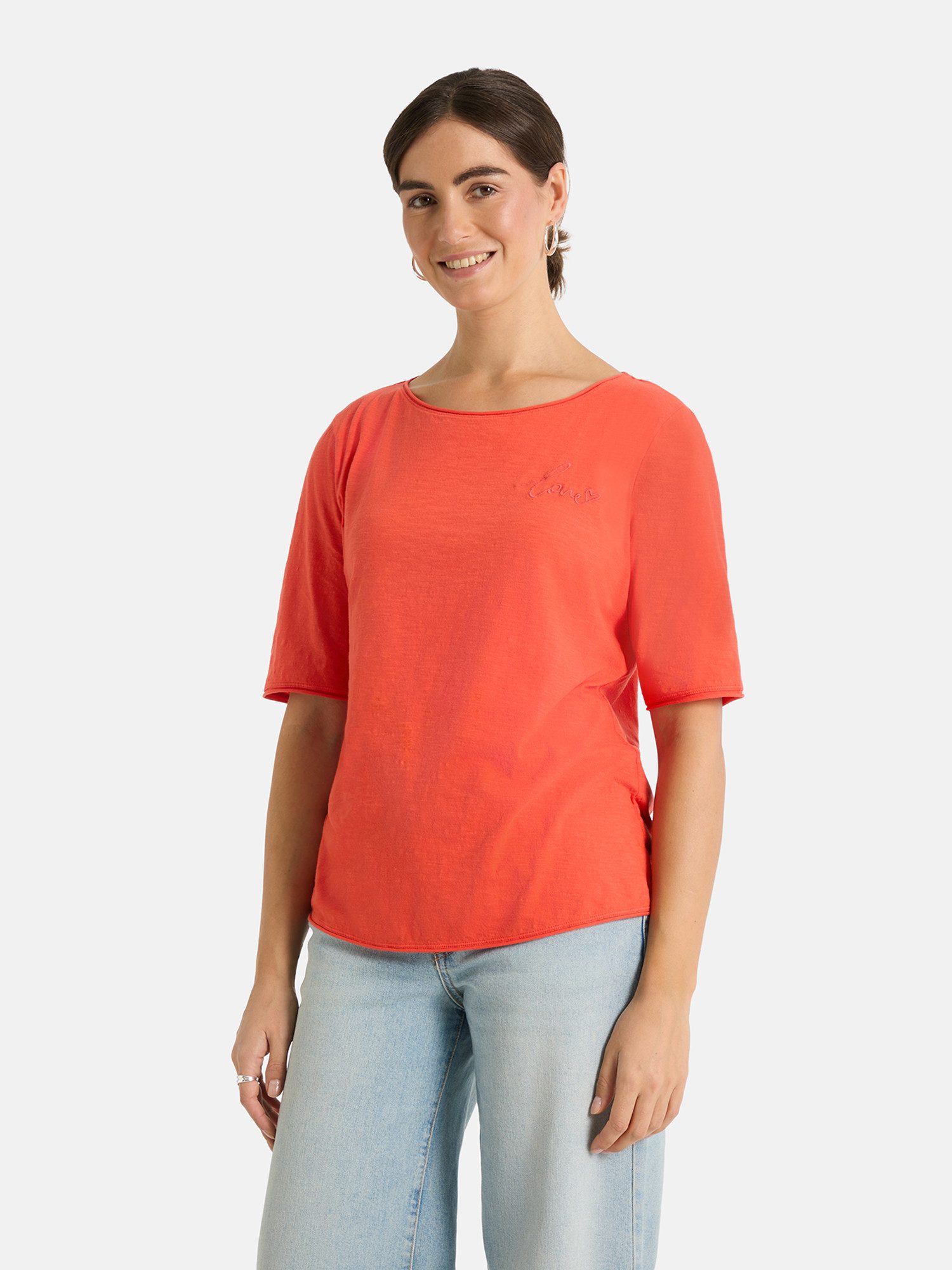 Lieblingsstück Rundhalsshirt CandiceEP mit Statement-Stickerei und im Batik günstig online kaufen