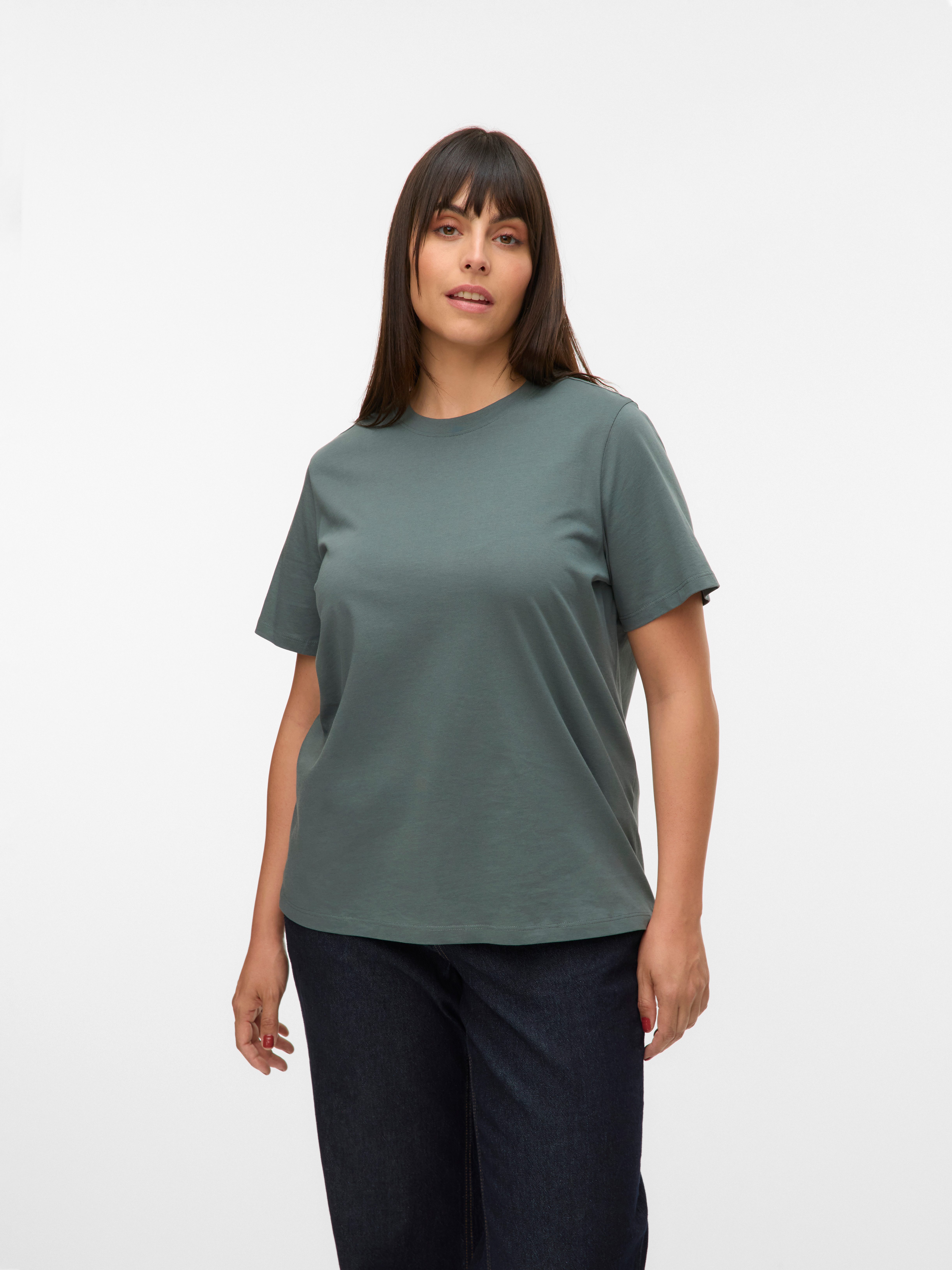 Vero Moda Curve Kurzarmshirt VMPAULINA SS T-SHIRT GA JRS NOOS CUR Baumwolle günstig online kaufen