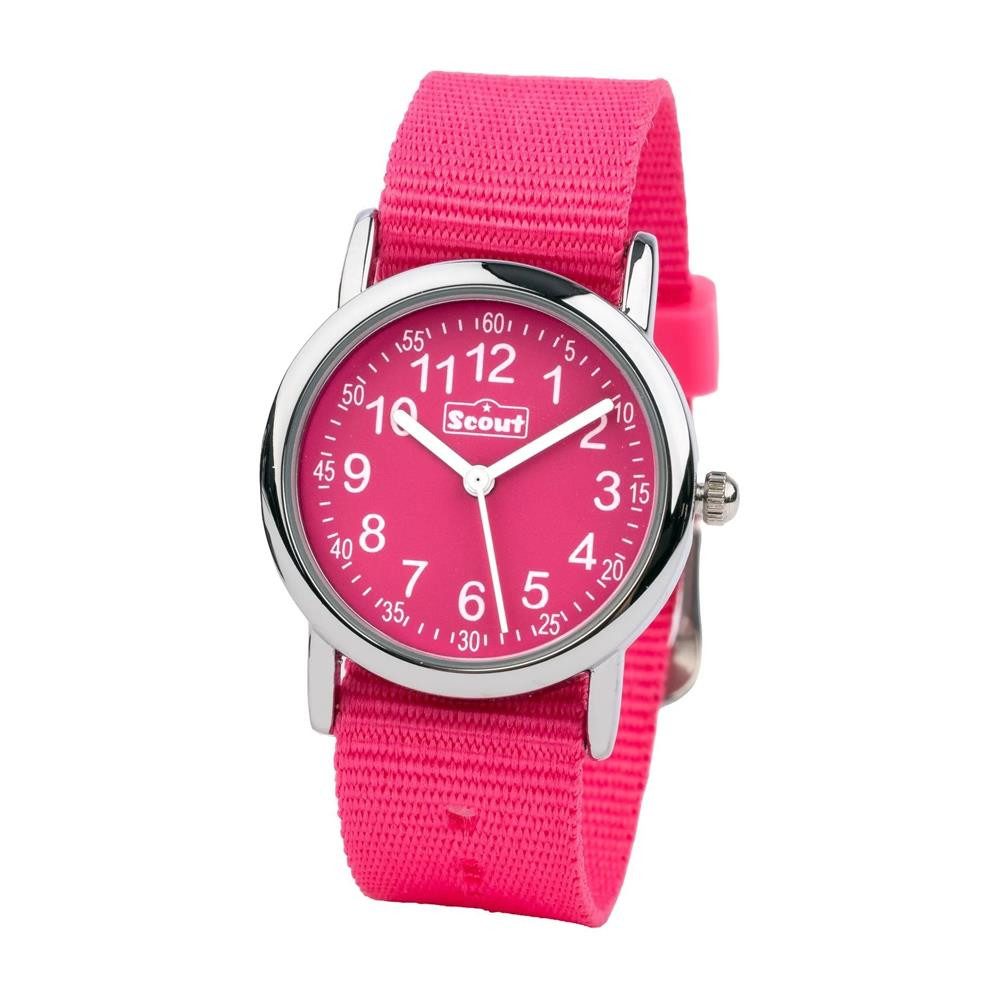 Scout Chronograph Scout Quarzuhr für Mädchen mit pinkem Textilband
