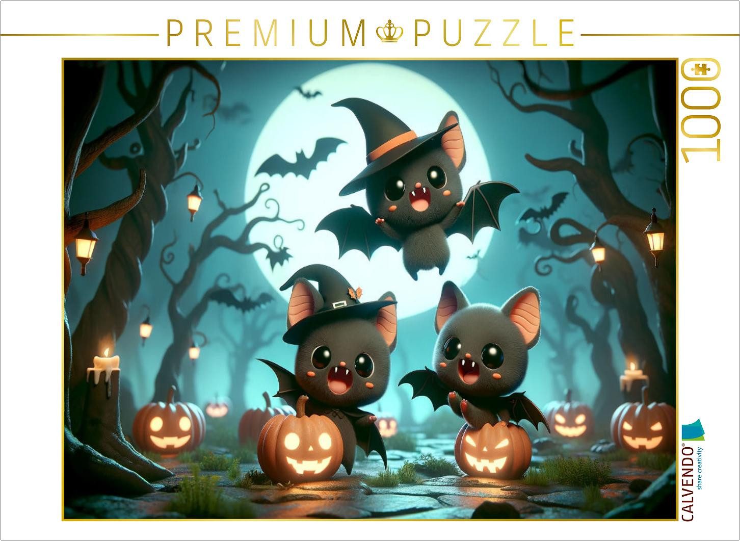 CALVENDO Puzzle CALVENDO Puzzle Das Halloween-Abenteuer der kleinen Vampirfledermäuse, 1000 Puzzleteile