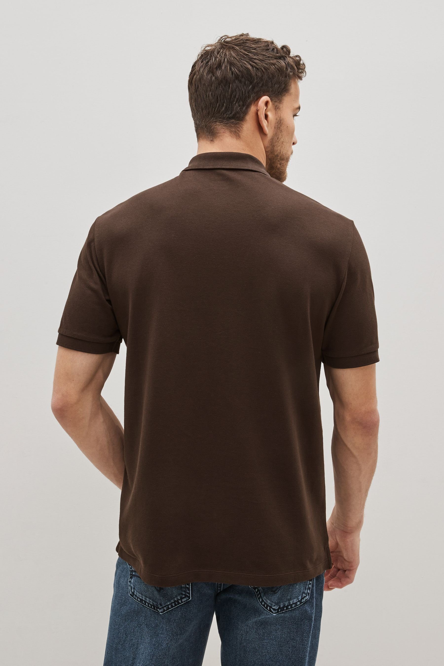 Next Poloshirt Piqué-Poloshirt (1-tlg) Chocolate Brown