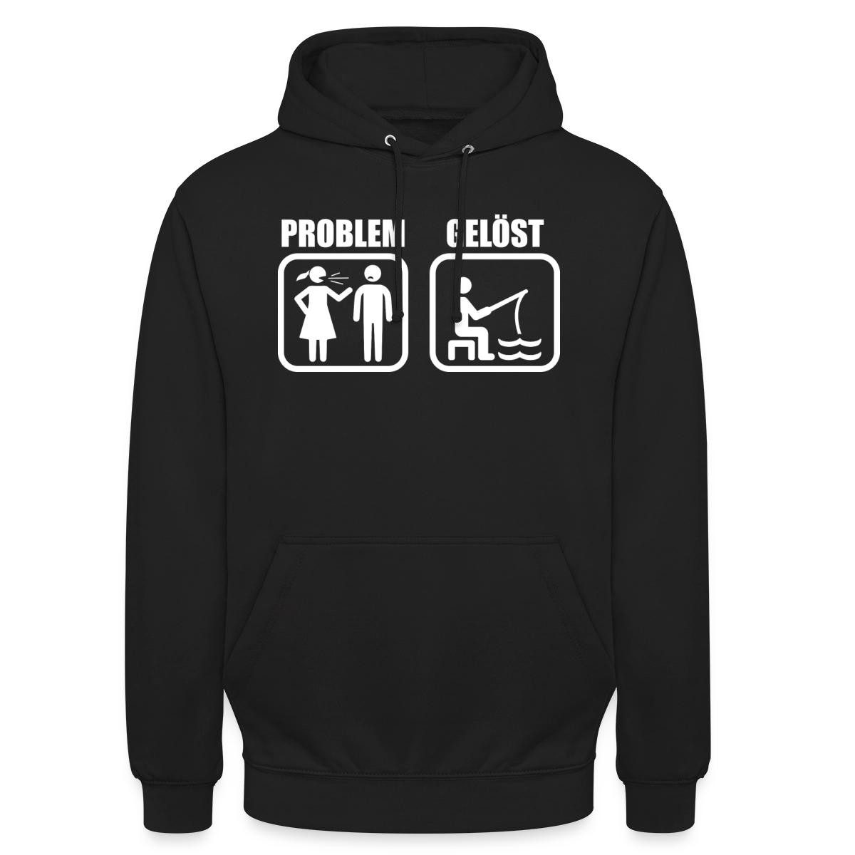 Spreadshirt Hoodie Angeln Löst Alle Probleme Unisex Hoodie (1-tlg) Unisex-Schnitt: Sitzt bei Männern körpernah, bei Frauen weit