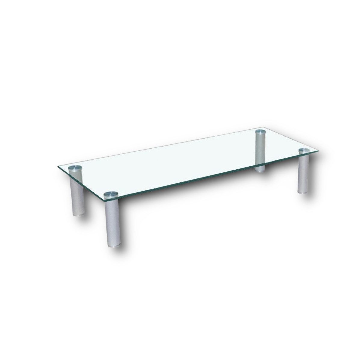 HOOZ TV-Aufsatz Klarglas mit Aluminiumfüßen - Ablage und Platzerweiterung 80x35cm, (modern, 1-St., mit Aufbauanleitung), aus Sicherheitsglas