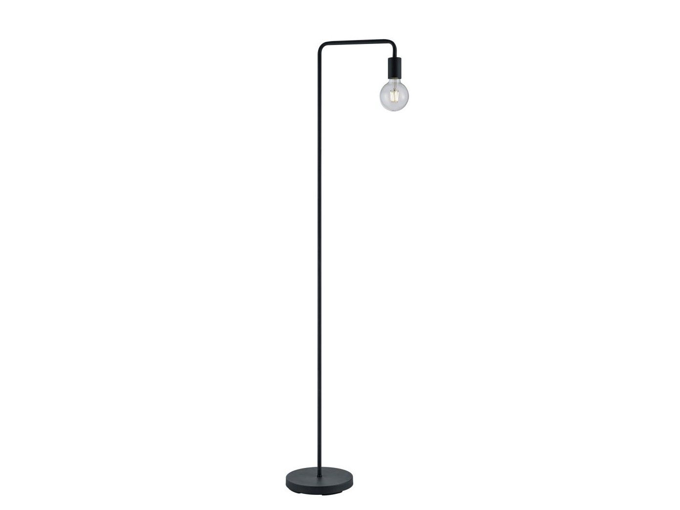 TRIO Leuchten LED Stehlampe, LED wechselbar, Warmweiß, minimalistische ohne Schirm Industrial schmal Ecke, Schwarz Höhe 149cm