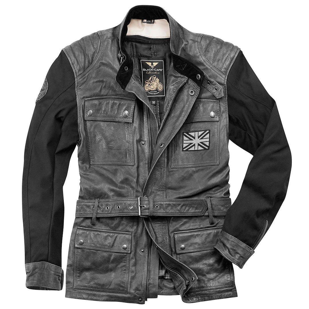 Black-Cafe London Motorradjacke Retro Motorrad Lederjacke