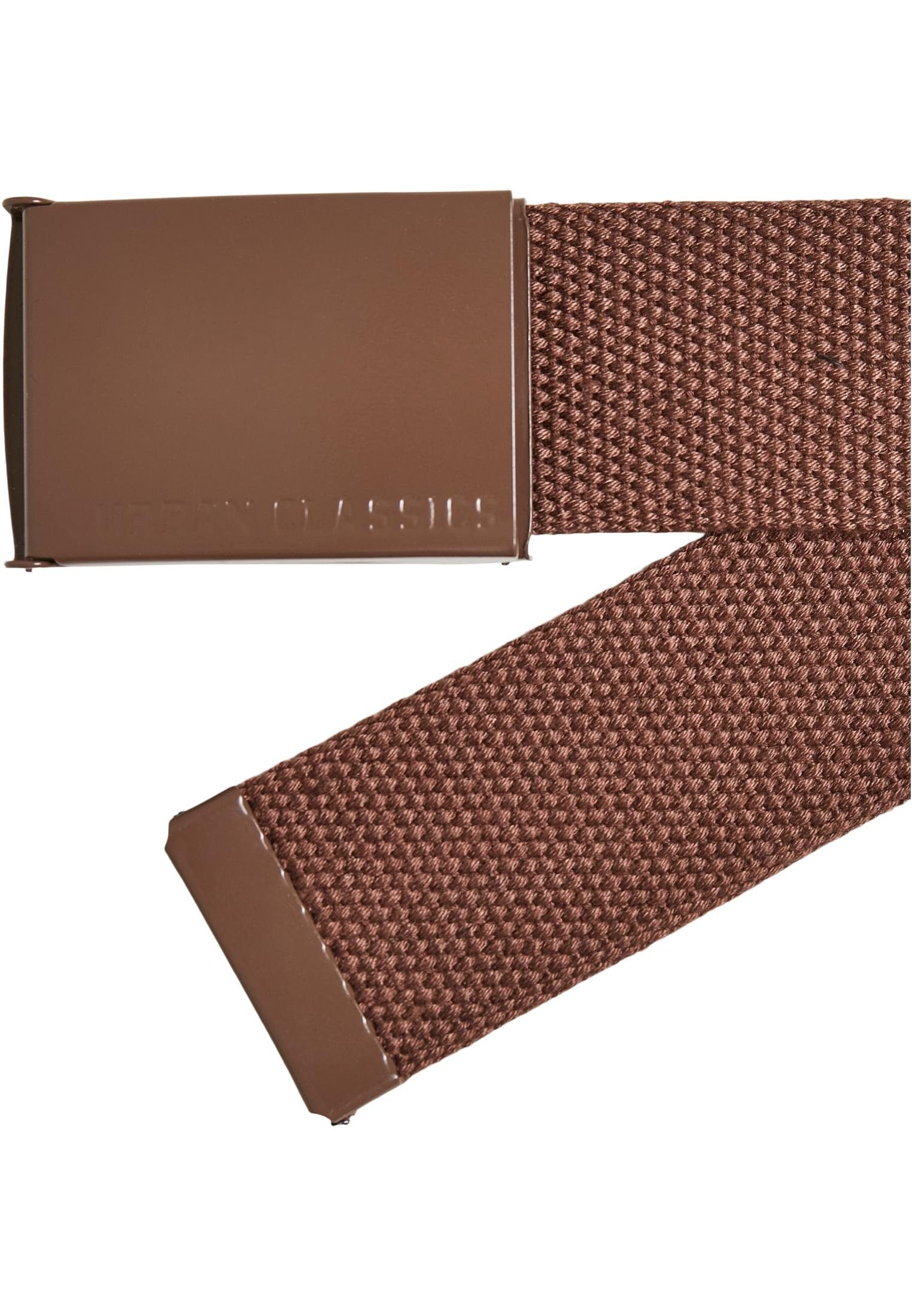 URBAN CLASSICS Hüftgürtel Accessoires 2-Pack Colored bark-whitesand Buckle Canvas Belt